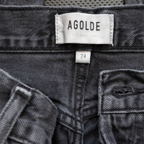 Agolde Black Straight Leg Ladies Demin Jeans Size 24 - Picture 7 of 9